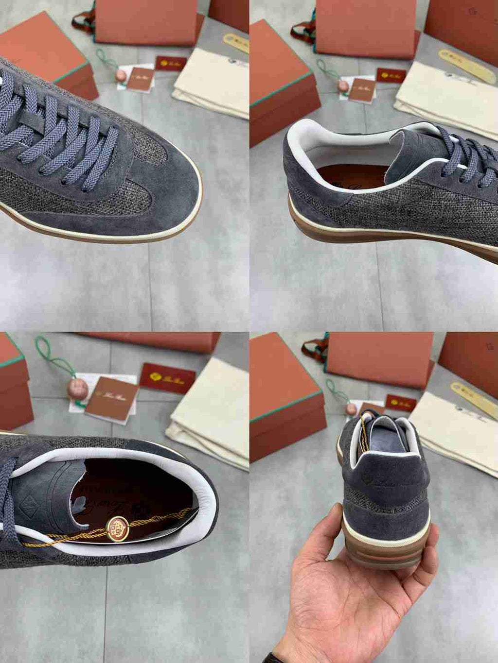 Loro Piana Tennis Walk Sneaker Grey .