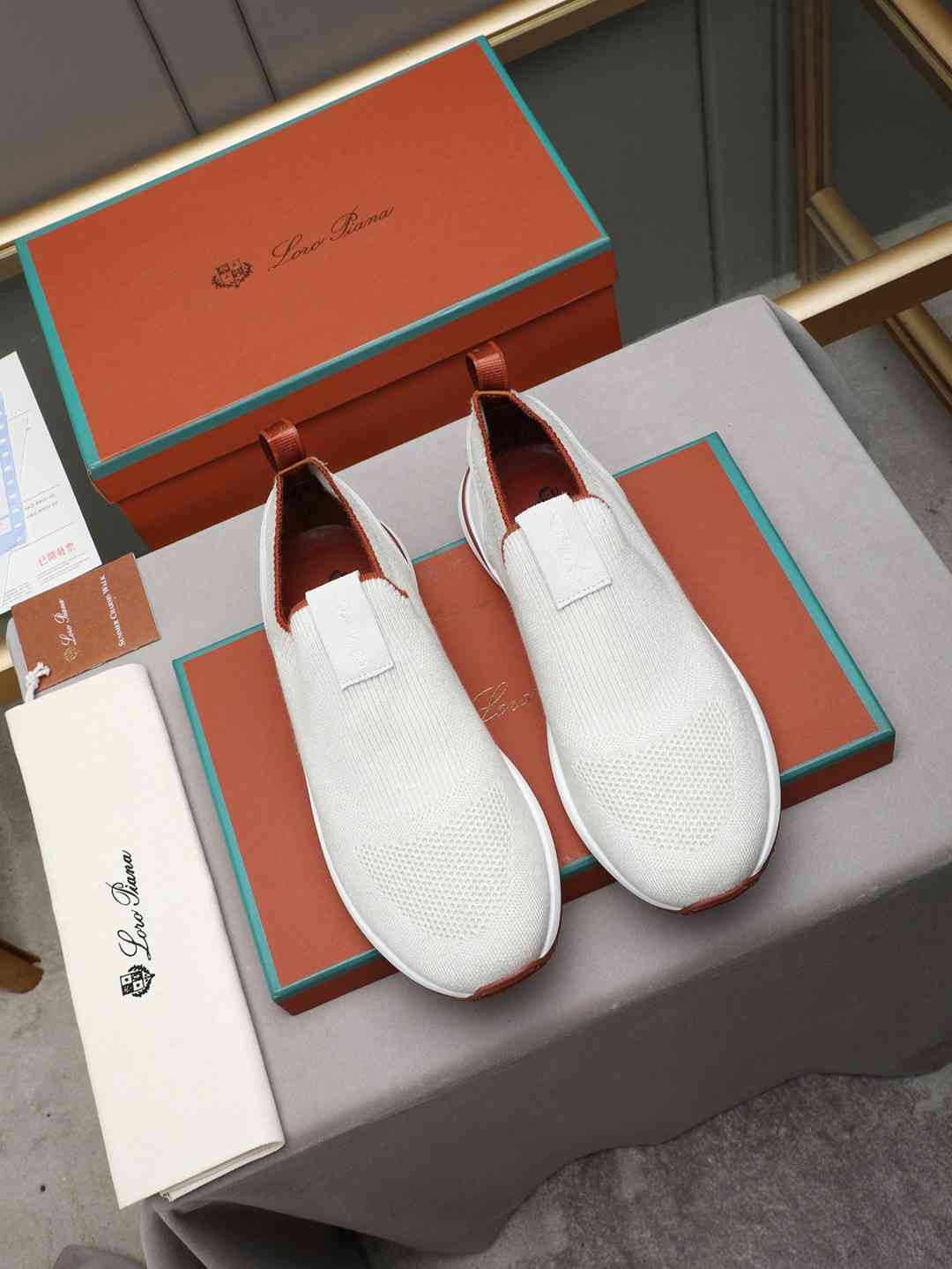 Loro Piana 360 LP Flexy Walk Sneaker White/Brown .