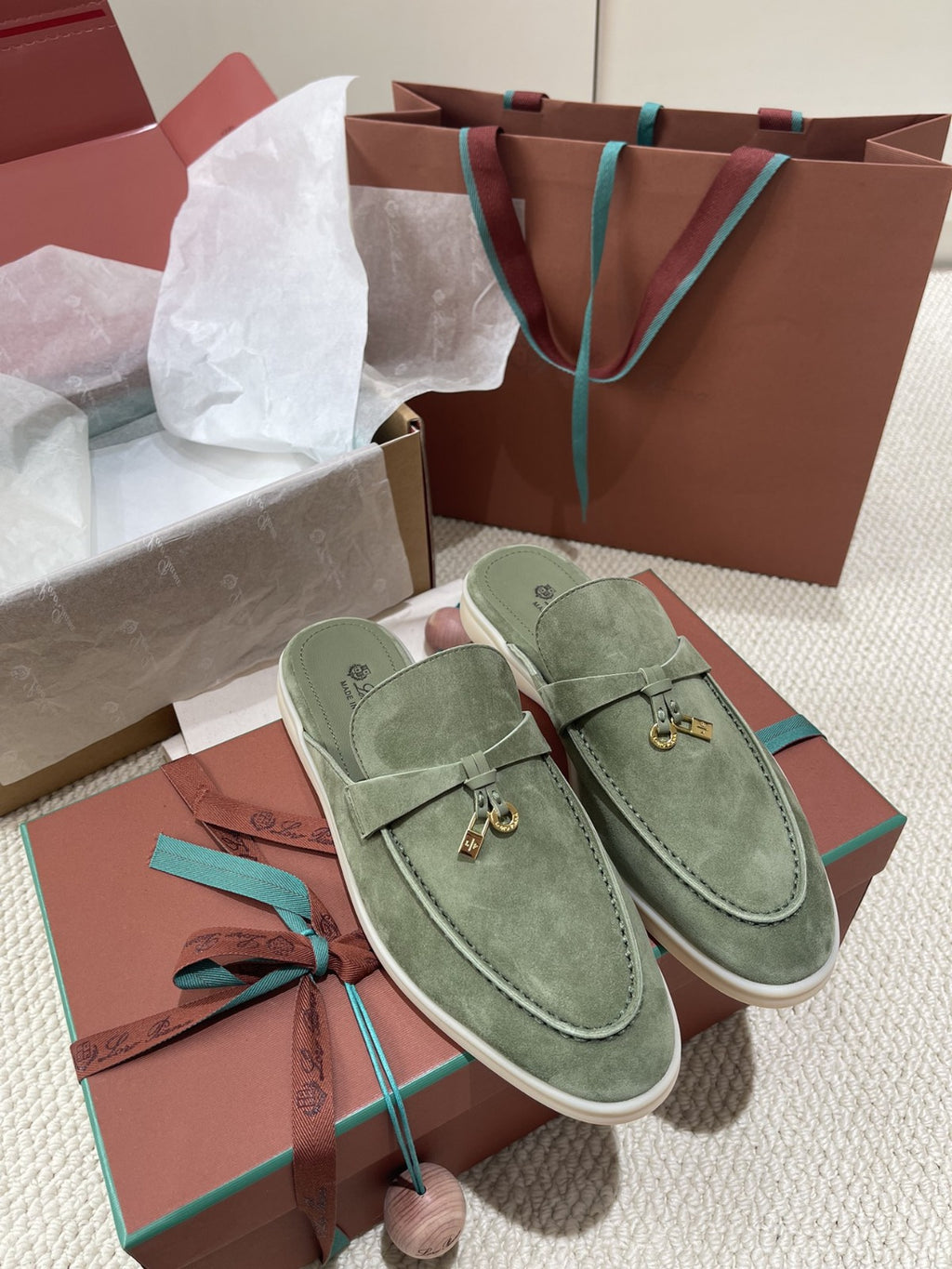 Loro Piana Charms Mule Green