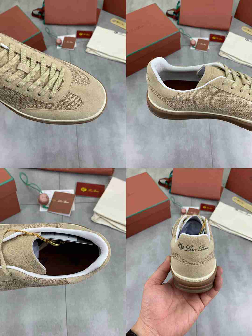 Loro Piana Tennis Walk Sneaker Beige .