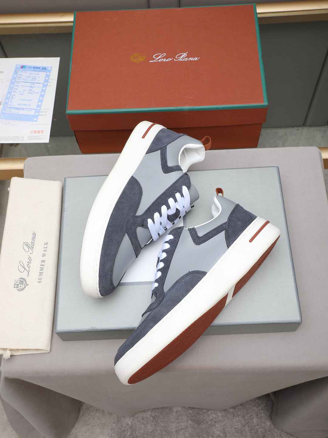 Loro Piana Newport Walk Sneaker Grey .