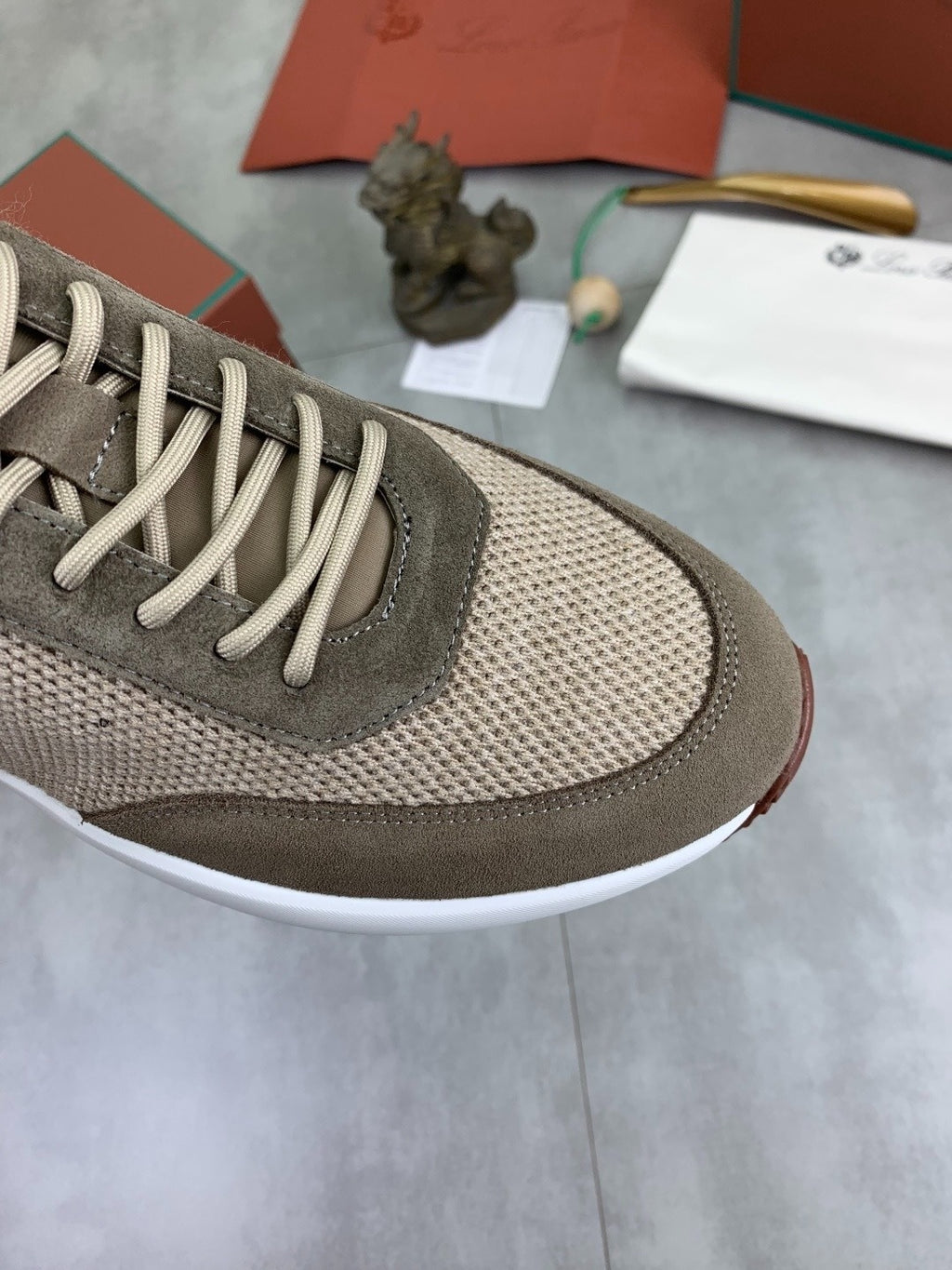 Loro Piana Tennis Walk Sneaker Beige/Brown .