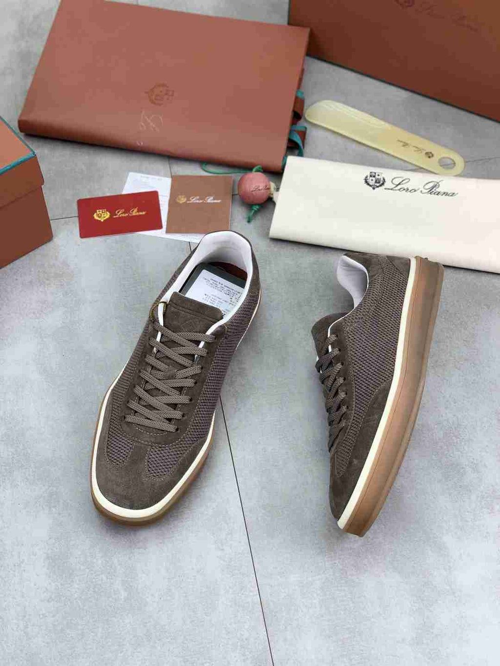 Loro Piana Tennis Walk Sneaker light Brown .