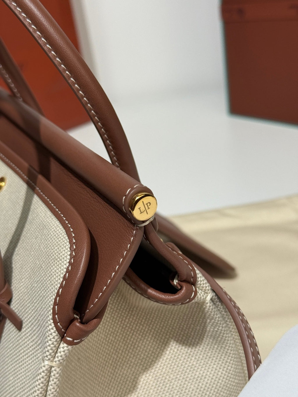 Loro Piana Loom L25 Bag Cream/Brown