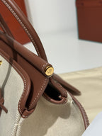 Loro Piana Loom L25 Bag Cream/Brown