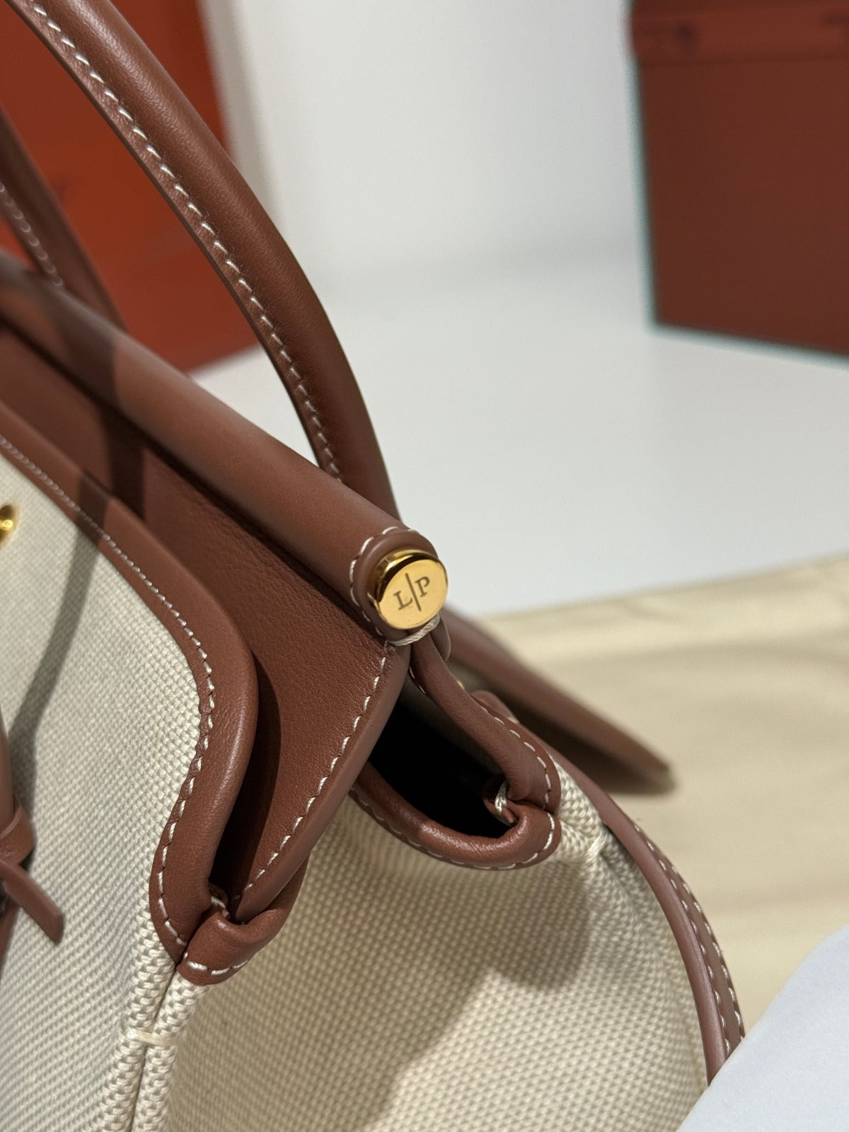 Loro Piana Loom L25 Bag Cream/Brown