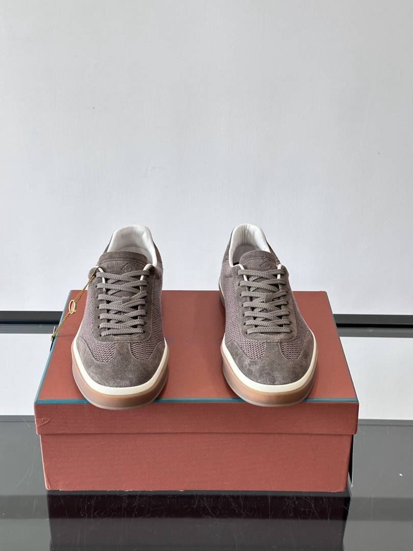 Loro Piana Tennis Walk Sneaker Grey/Brown .