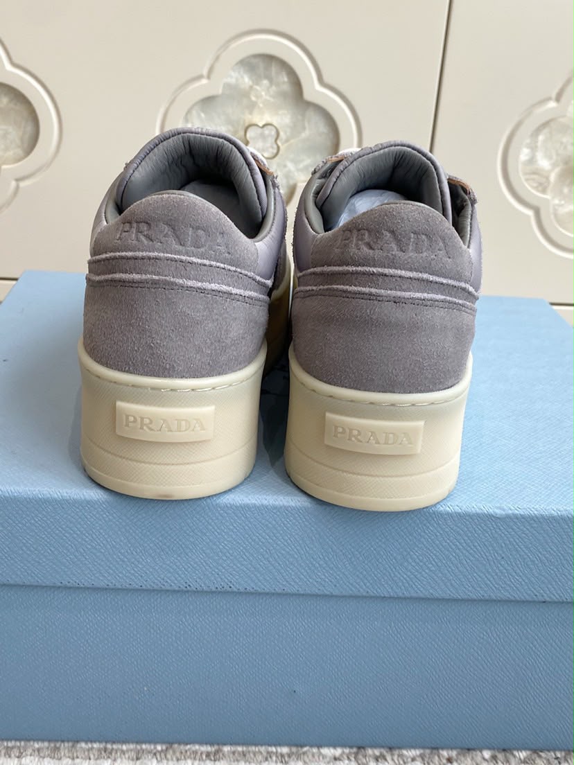 Prada Downtown Bold Sneaker Granite Gray .