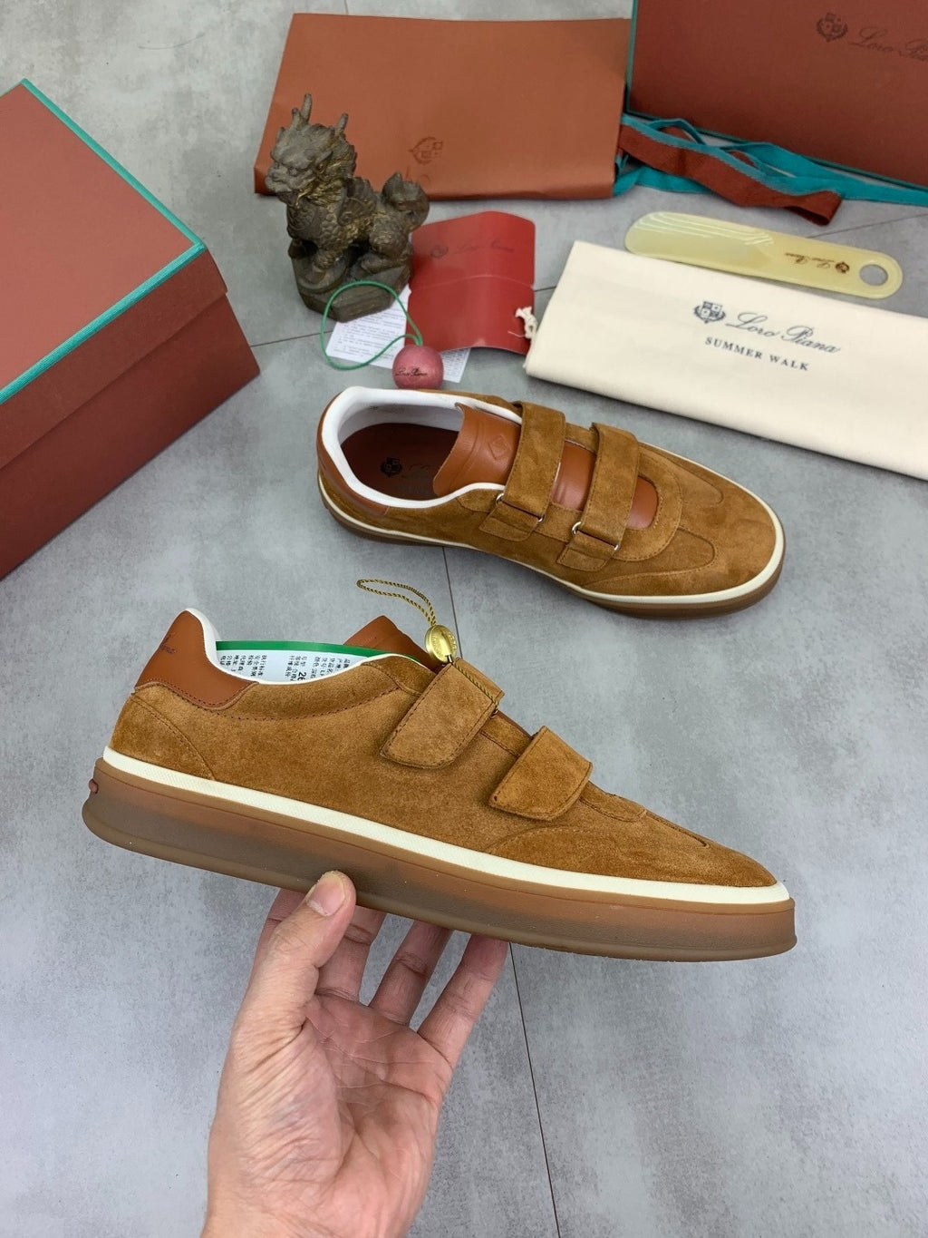 Loro Piana Tennis Walk Sneaker Light Brown .