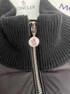 Moncler Padded Wool Zip-Up Jacket Black/White