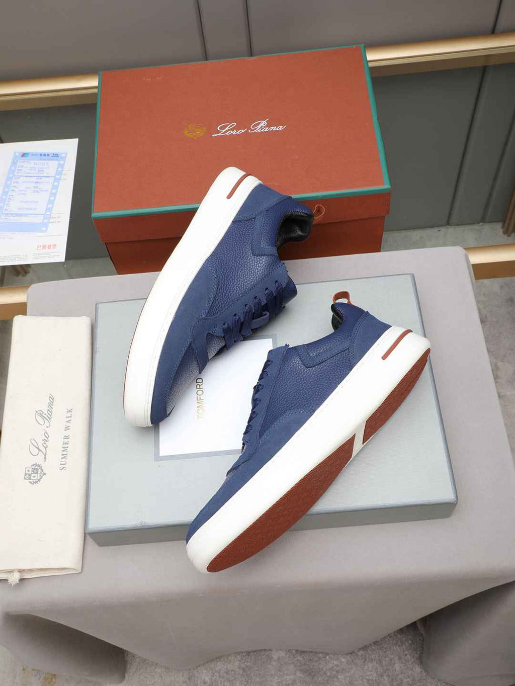 Loro Piana Newport Walk Sneaker Blue .