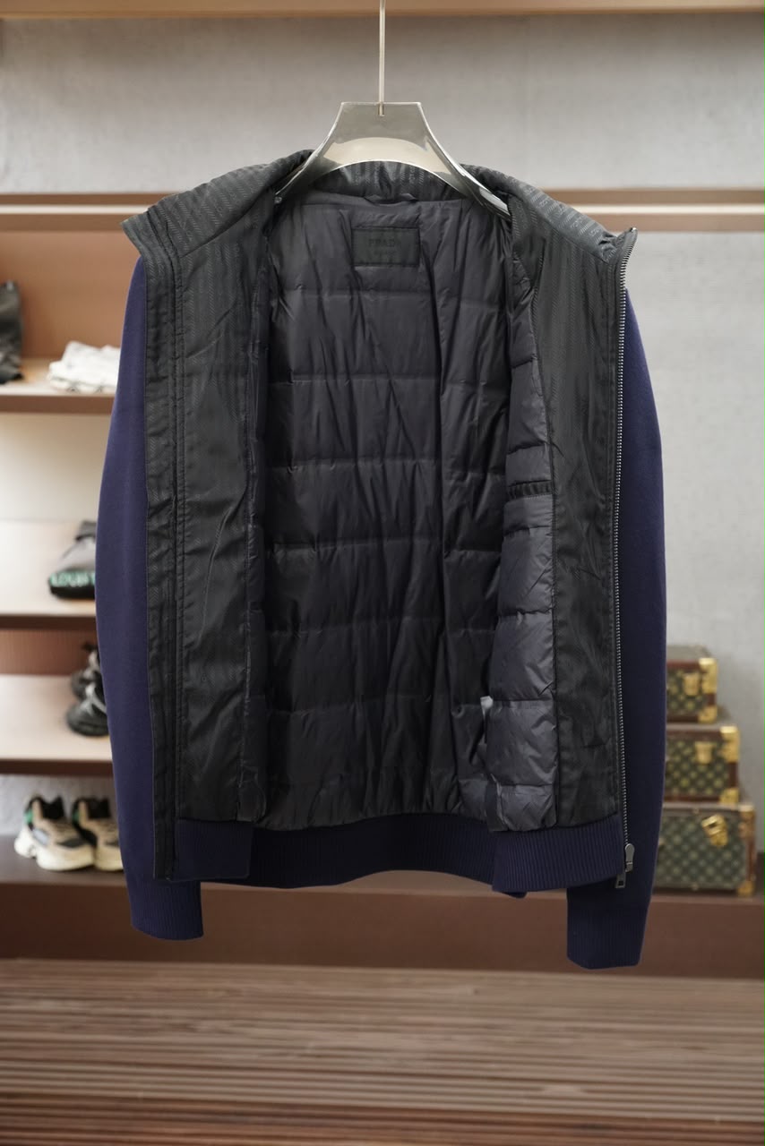 Prada Re-Nylon Jacket Black/Blue