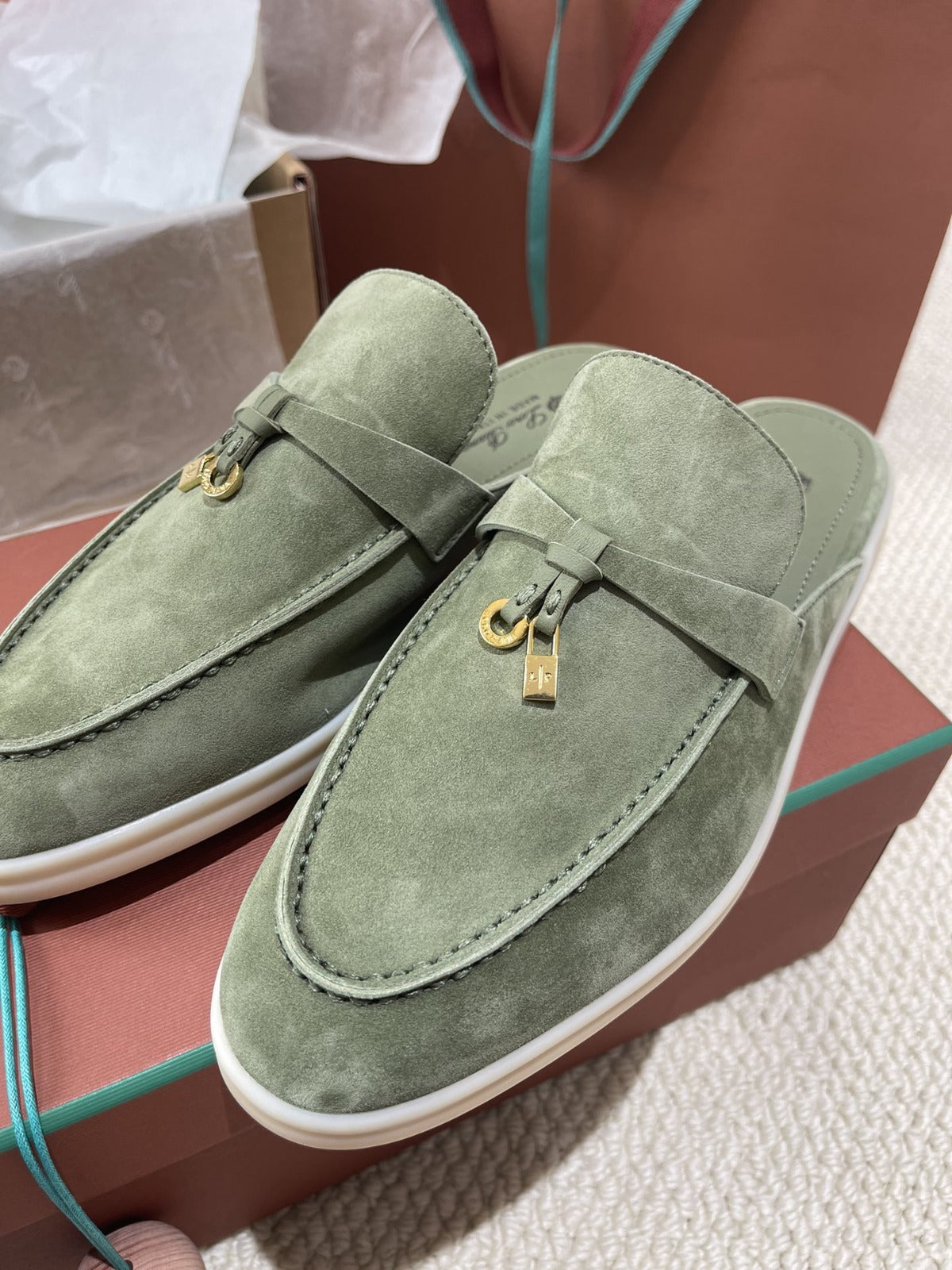 Loro Piana Charms Mule Green