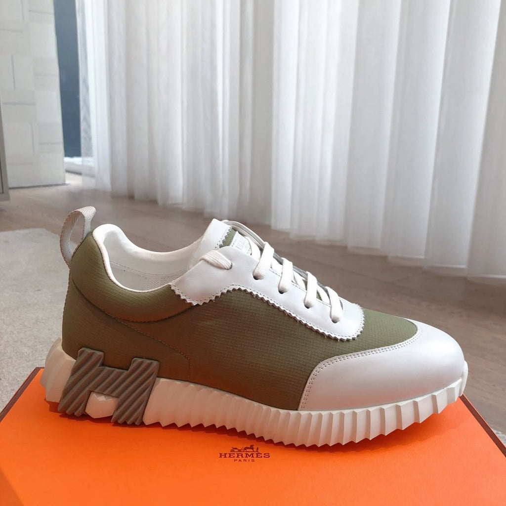 Hermès Bouncing Sneaker Tundra Green/White