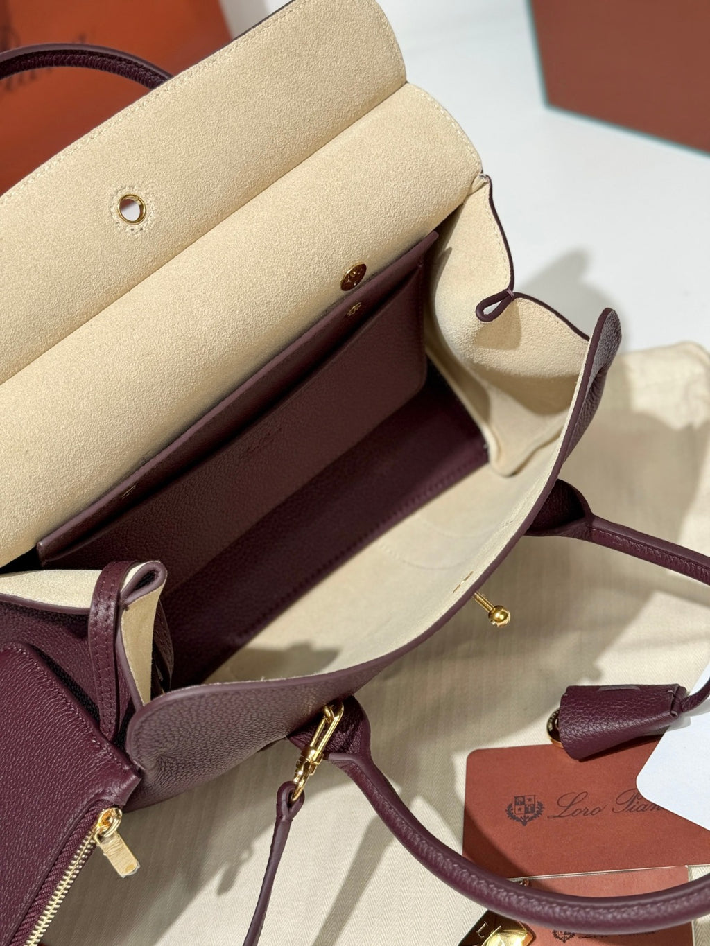 Loro Piana Loom L25 Bag Burgundy