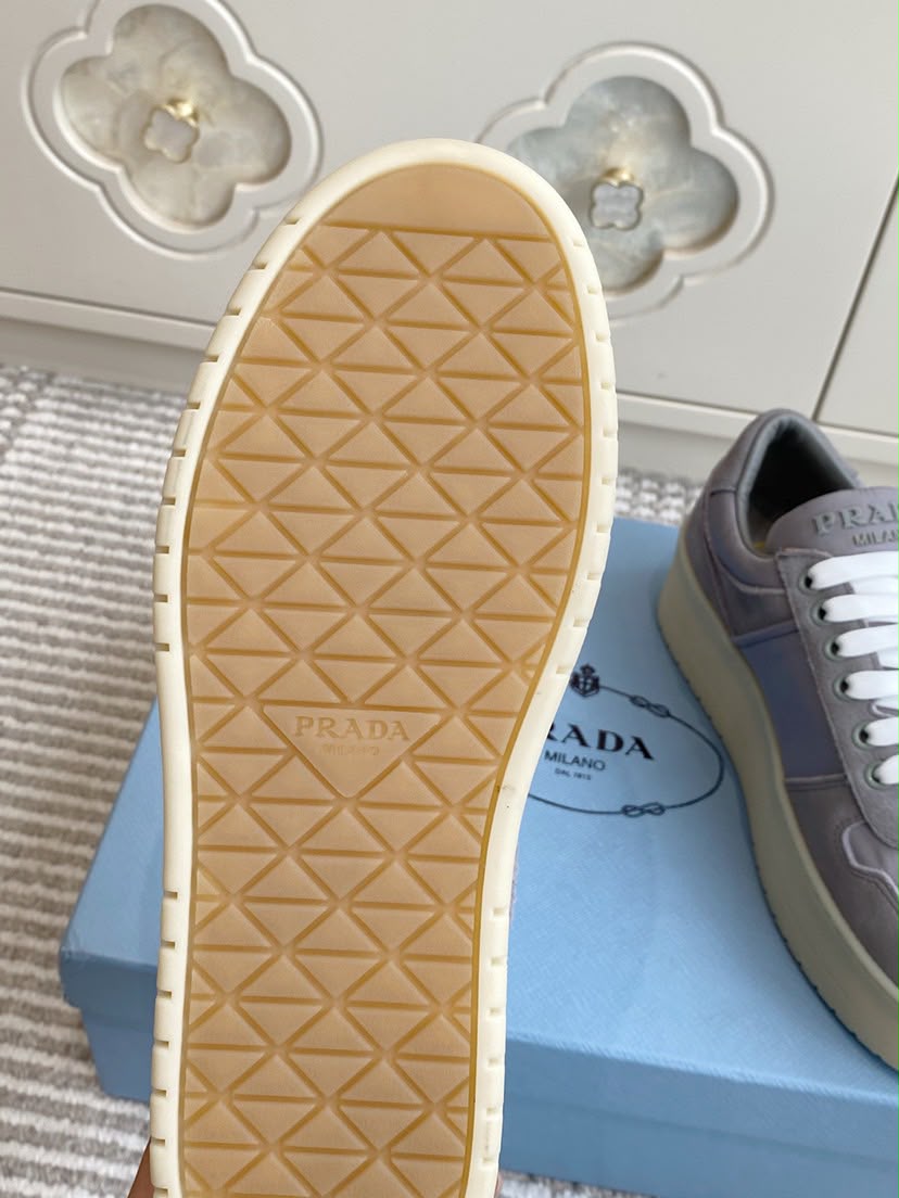 Prada Downtown Bold Sneaker Granite Gray .