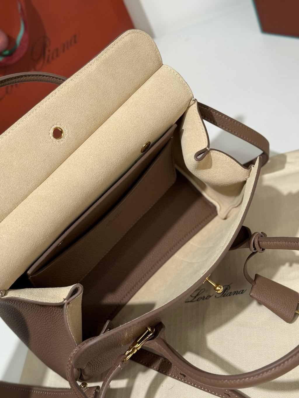 Loro Piana Loom L25 Tote Bag Taupe