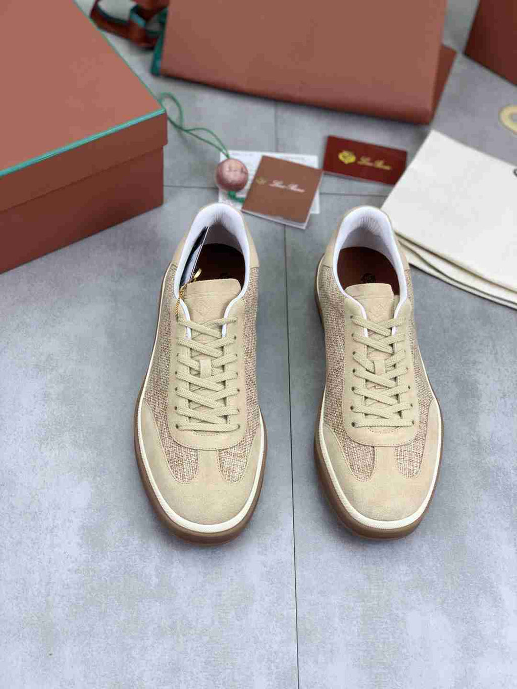 Loro Piana Tennis Walk Sneaker Beige .