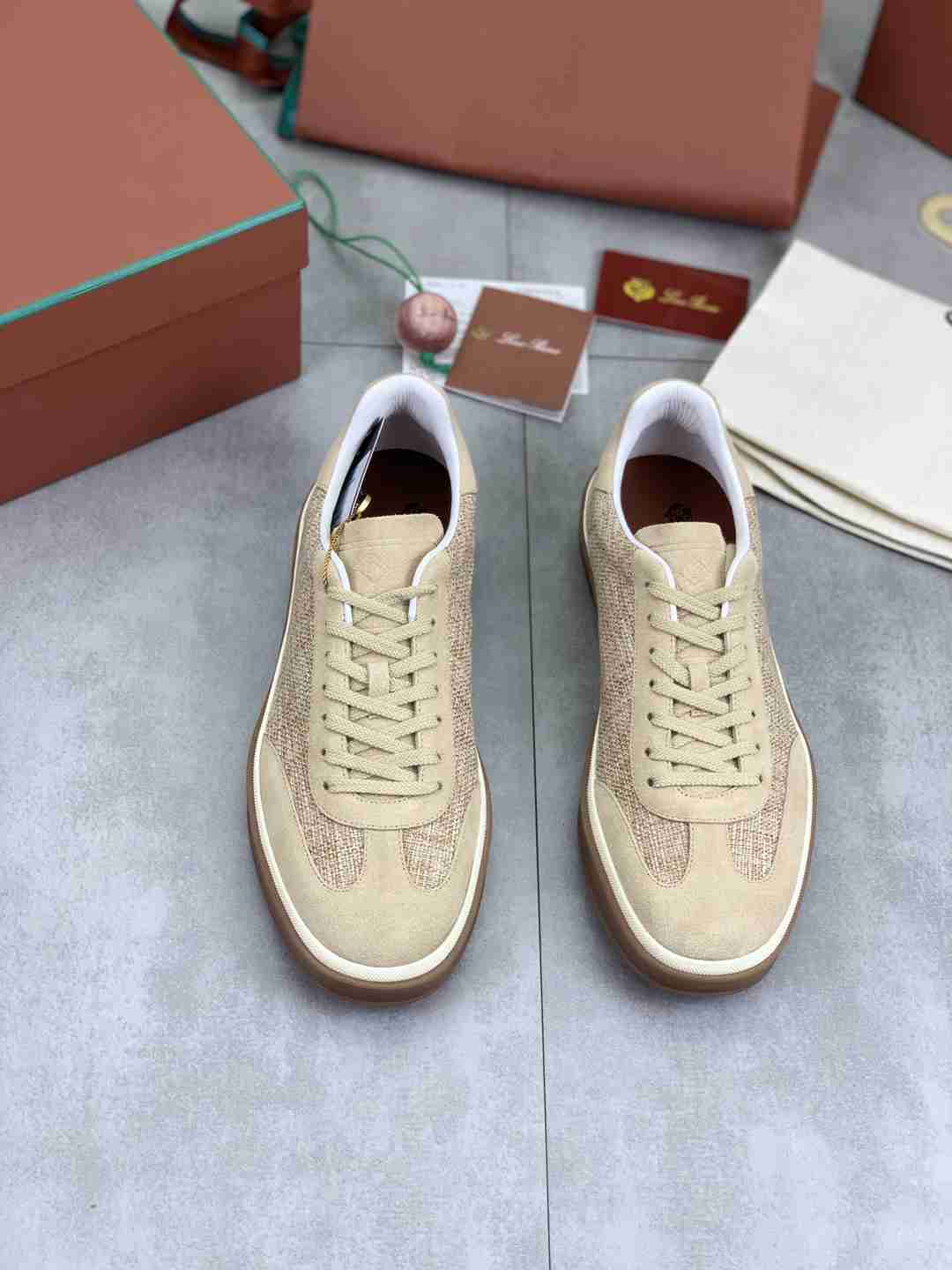 Loro Piana Tennis Walk Sneaker Beige .