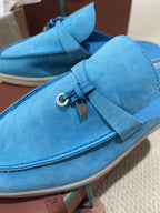 Loro Piana Charms Walk Mule Blue