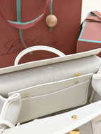 Loro Piana Loom L25 Tote Bag White/Grey