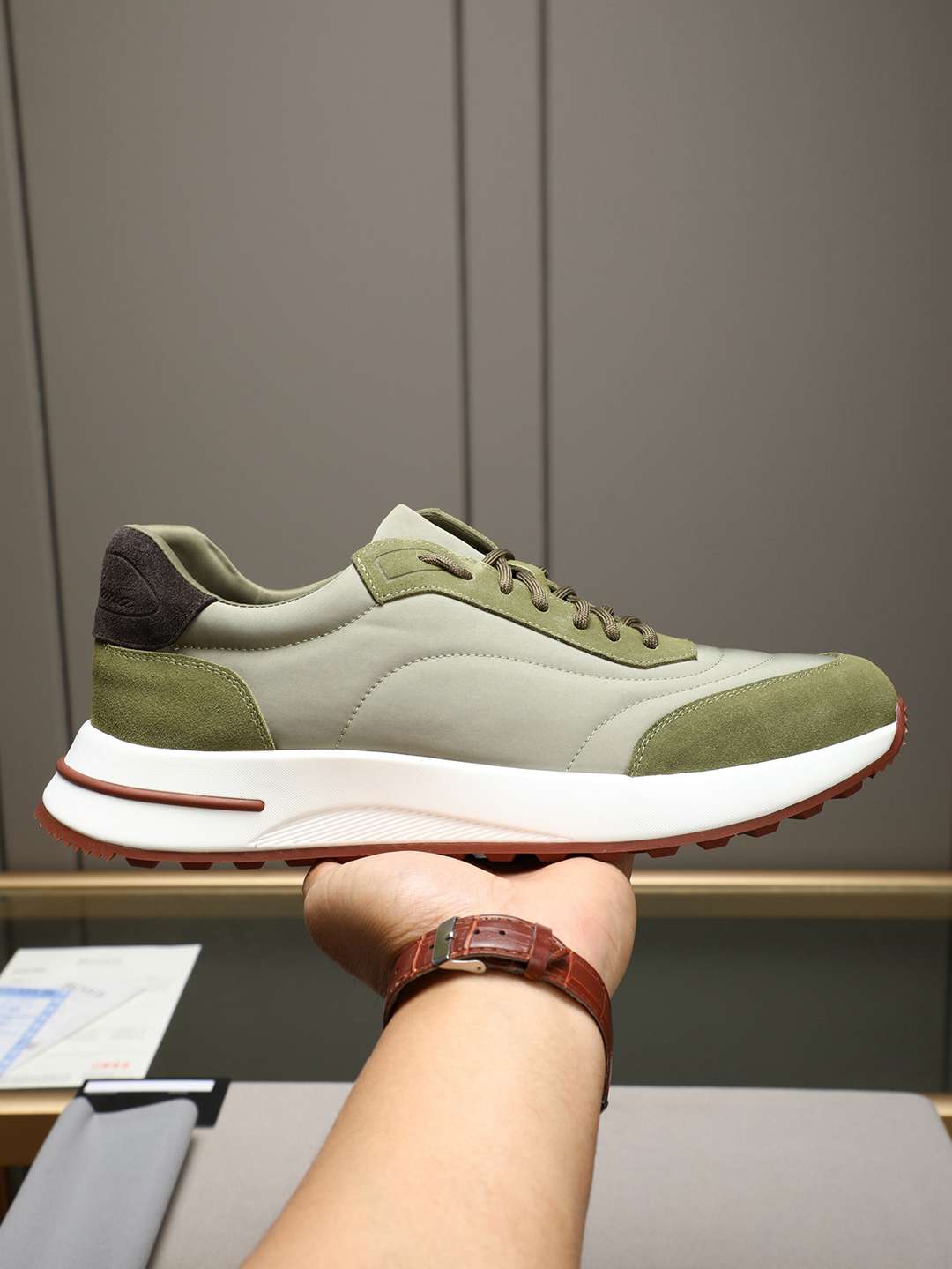 Loro Piana Week end Walk Sneaker Olive .