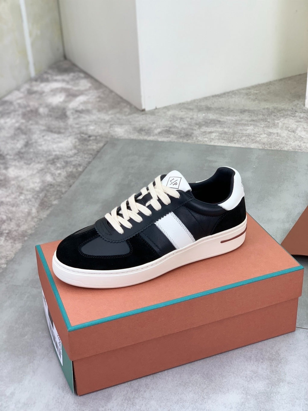 Loro Piana Newport Sneaker Black and White .