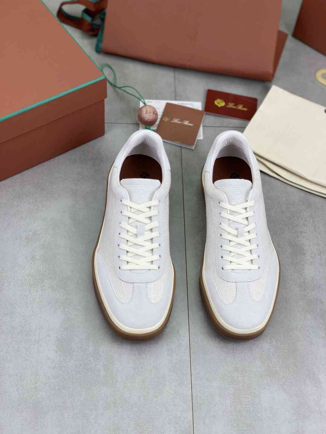 Loro Piana Tennis Walk Sneaker White/Brown .