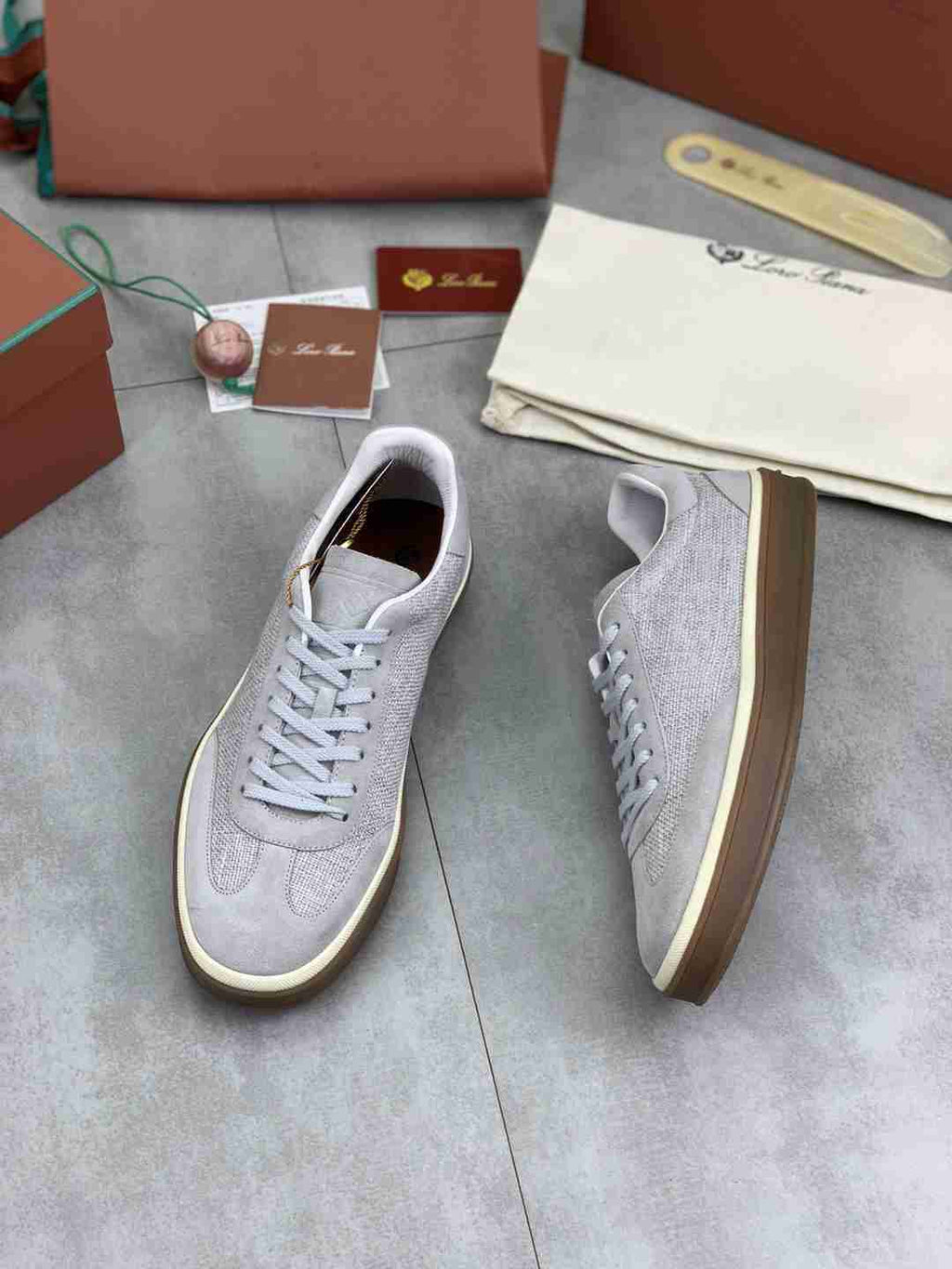 Loro Piana Tennis Walk Sneaker Grey .