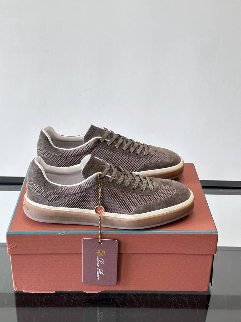 Loro Piana Tennis Walk Sneaker Grey/Brown .
