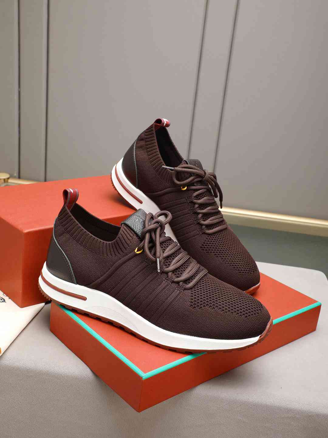 Loro Piana 360 LP Flexy Walk Sneaker Redwine White .