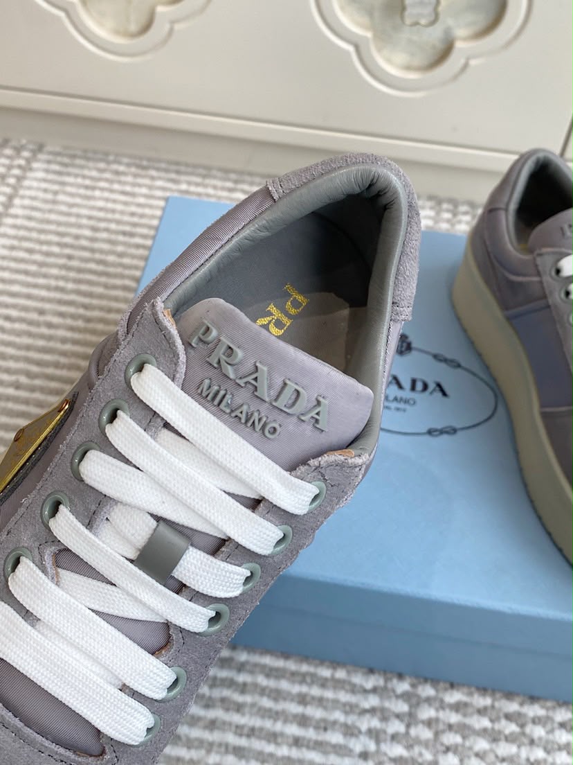 Prada Downtown Bold Sneaker Granite Gray .
