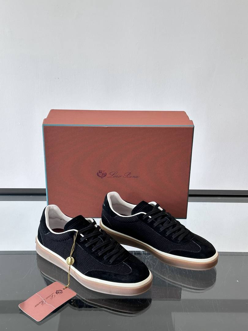 Loro Piana Tennis Walk Sneaker Black .