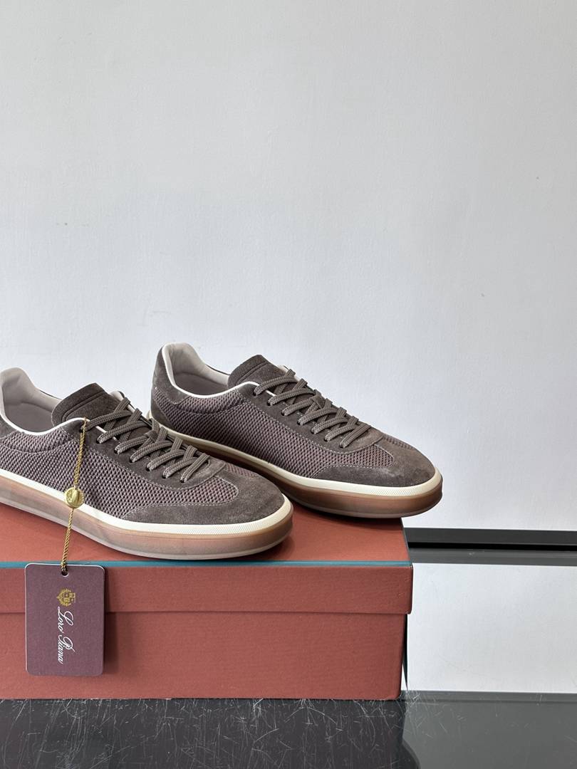 Loro Piana Tennis Walk Sneaker Grey/Brown .