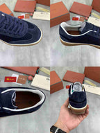 Loro Piana Tennis Walk Sneaker Navy Blue .