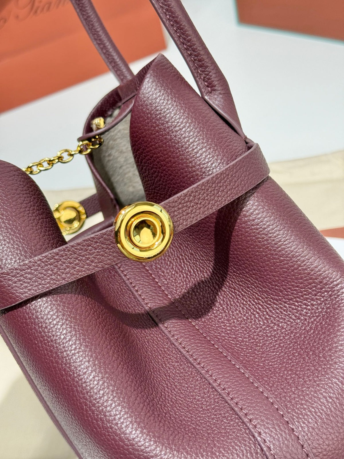 Loro Piana Bale Tote Bag Burgundy