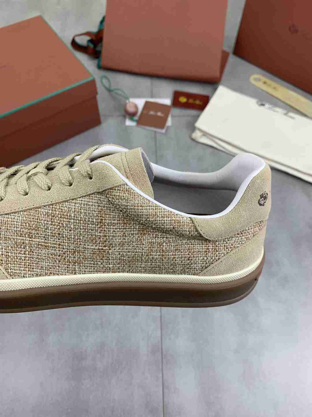 Loro Piana Tennis Walk Sneaker Beige .