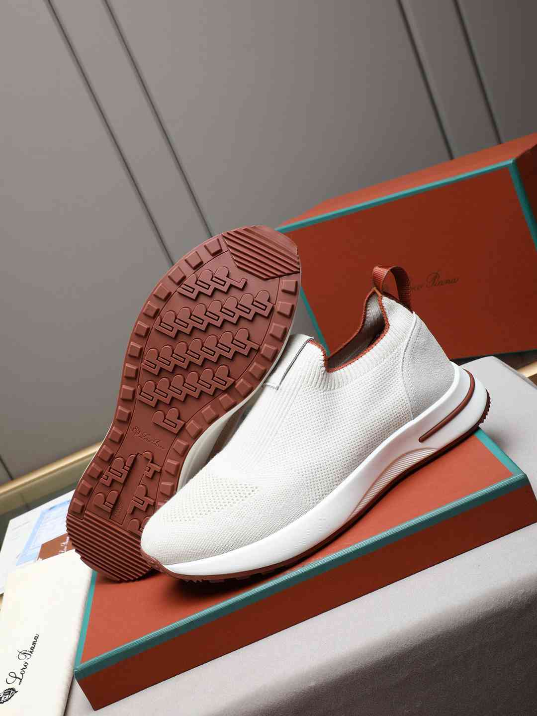 Loro Piana 360 LP Flexy Walk Sneaker White/Brown .