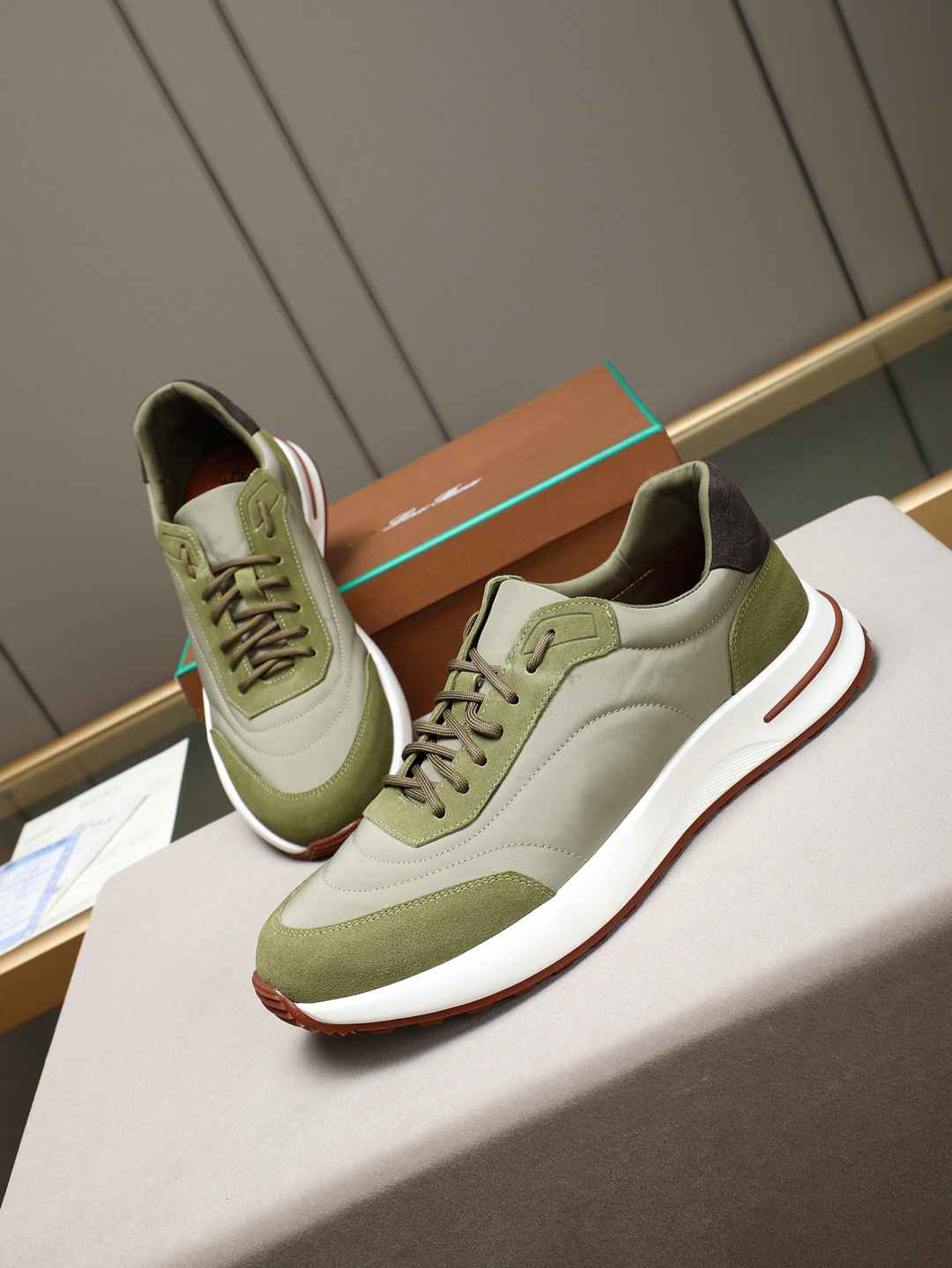 Loro Piana Week end Walk Sneaker Olive .