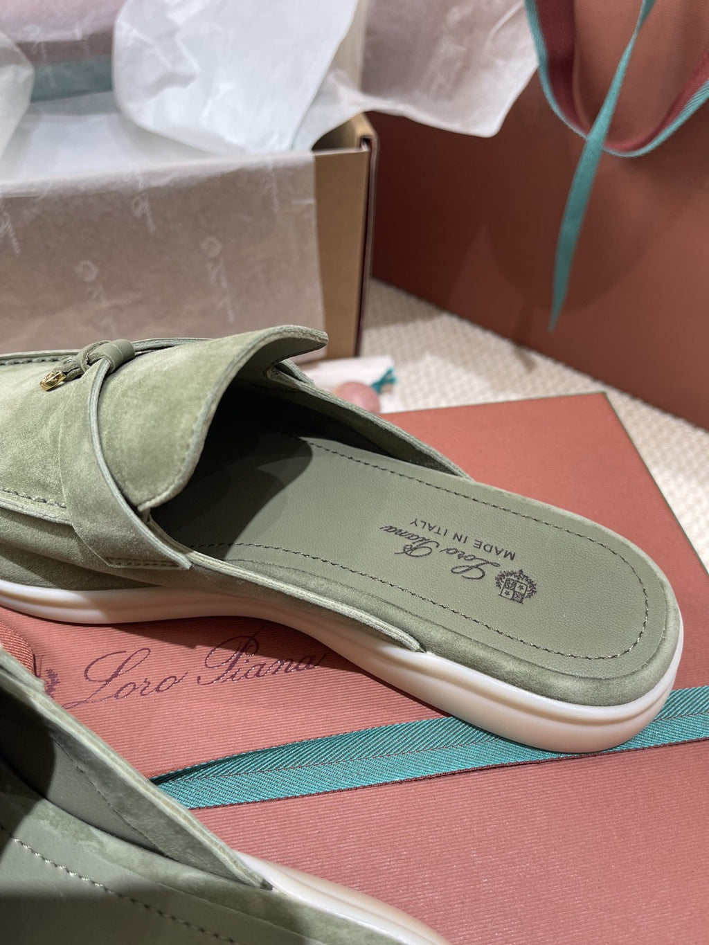 Loro Piana Charms Mule Green