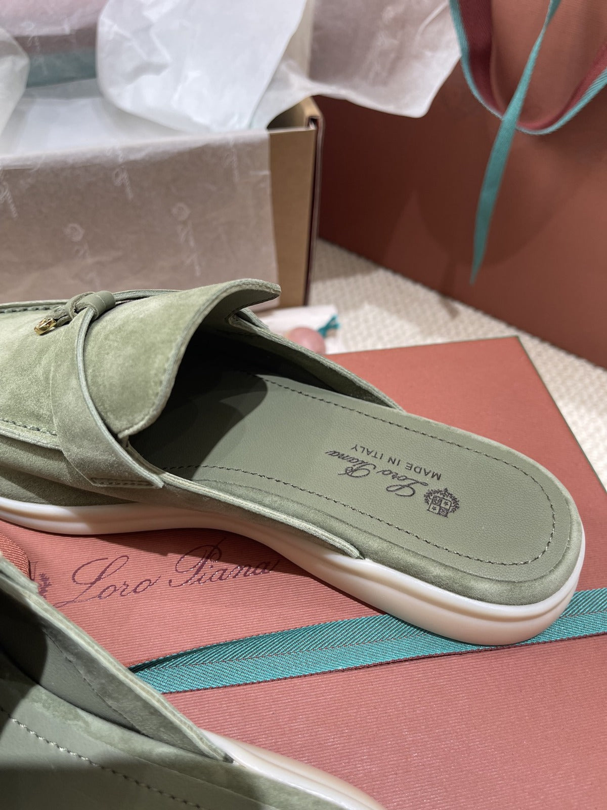 Loro Piana Charms Mule Green