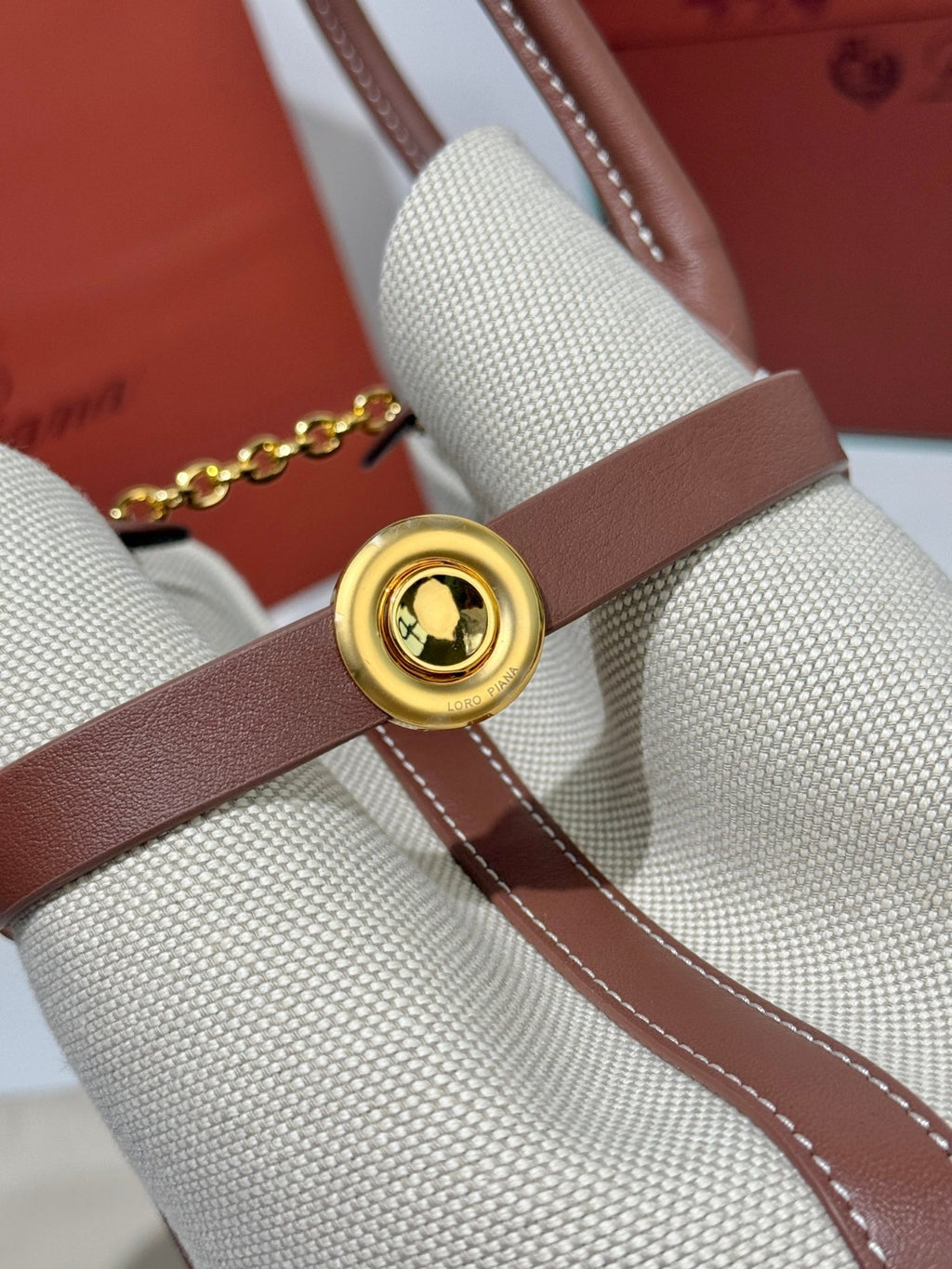 Loro Piana Small Ghiera Tote Bag Beige/Brown