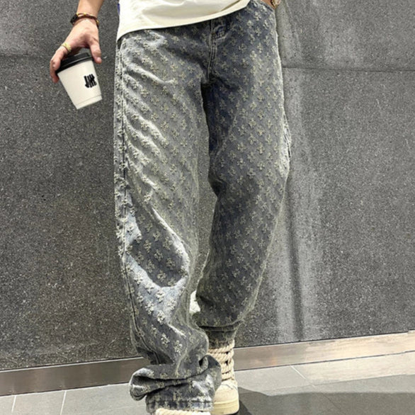 Calça Jeans Jacquard