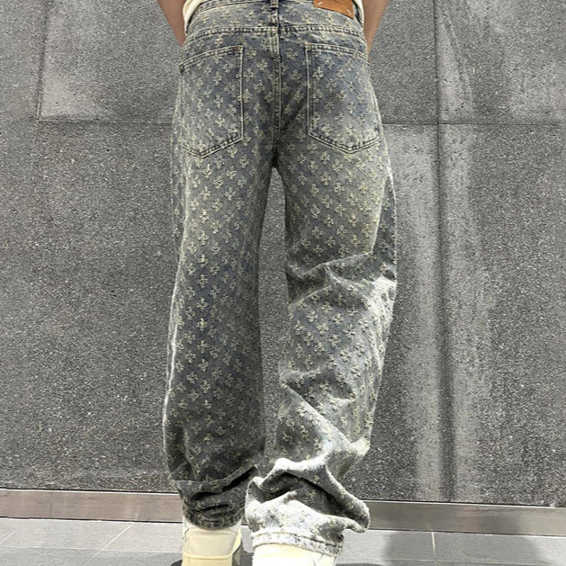 Calça Jeans Jacquard
